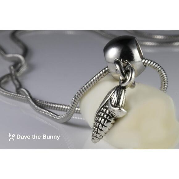 Corn on the Cob Food Necklace - Stainless Steel Chain - Picture 9 of 9